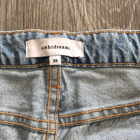 New! ei8ht Dreams Blue Women's High-waisted  Wide-leg Crop Jeans Size26 - Picture 4 of 6